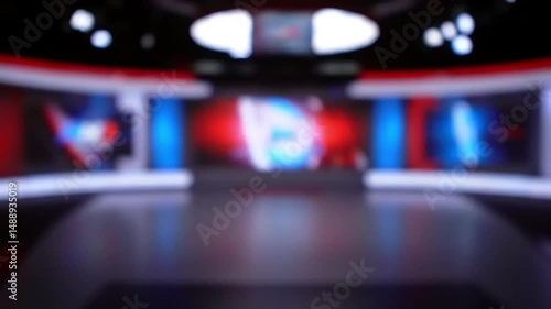 Blurry unfocused news room - blurred and uncleared background 