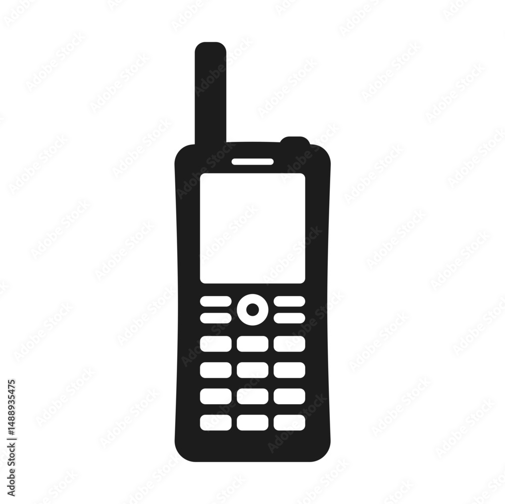 Satellite Phone Silhouette. Retro Mobile Phone Icon with Antenna Satellite Phone Silhouette. Retro Mobile Phone Icon with Antenna