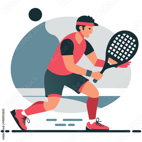 Dynamic Depiction of a Skilled Padel Player in Action