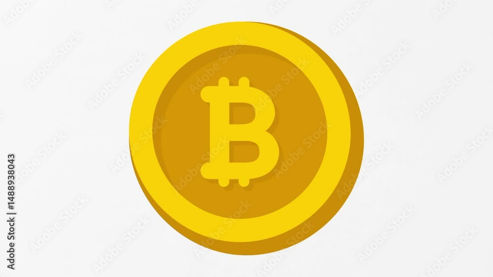 Animated bitcoin. Cryptocurrency, crypto icon, symbol. Business, finance, deposit, savings design concept. Slow motion vector animation, motion graphic video. Isolated green white background Animated bitcoin. Cryptocurrency, crypto icon, symbol. Business, finance, deposit, savings design concept. Slow motion vector animation, motion graphic video. Isolated green white background