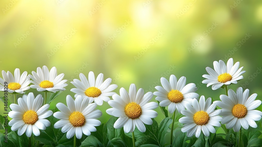 White daisies in a sunlit garden