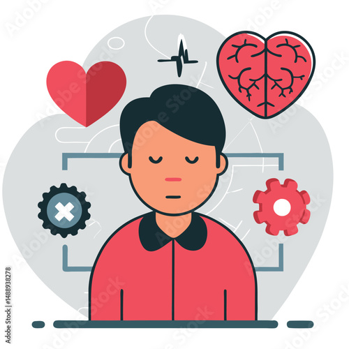 Parkinson's Disease Concept Illustration in Simplified Style