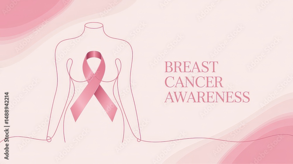 Obraz premium Breast cancer awareness pink ribbon art.