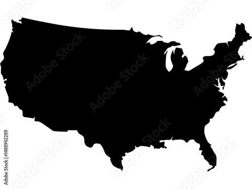 united states map vector silhouette illustration