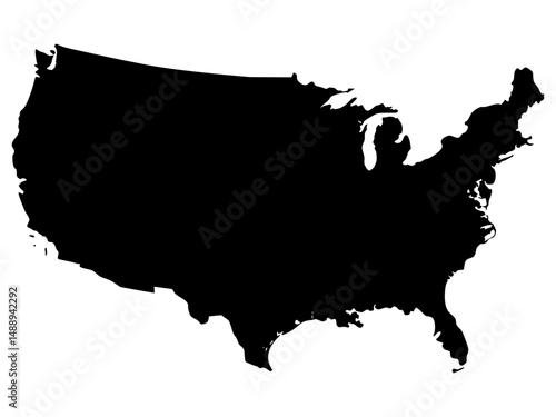 united states map vector silhouette illustration