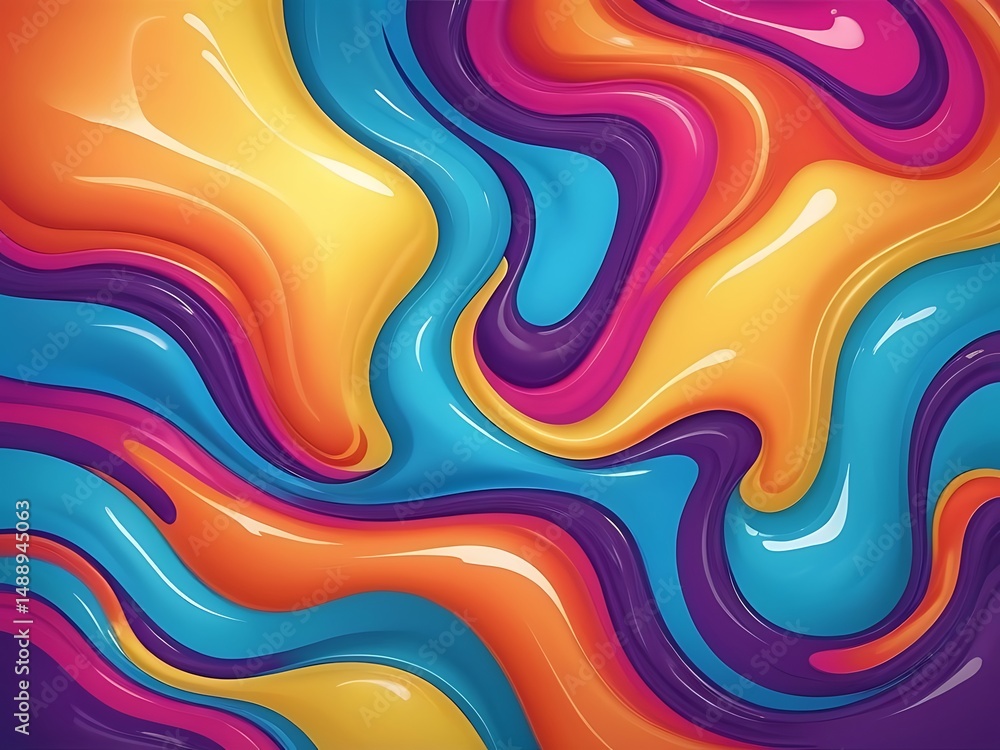 Obraz premium bstract Realistic Colorful Liquid Background – Fluid Texture Design