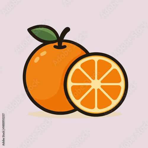 Wallpaper Mural vector illustration of an orange fruit Torontodigital.ca