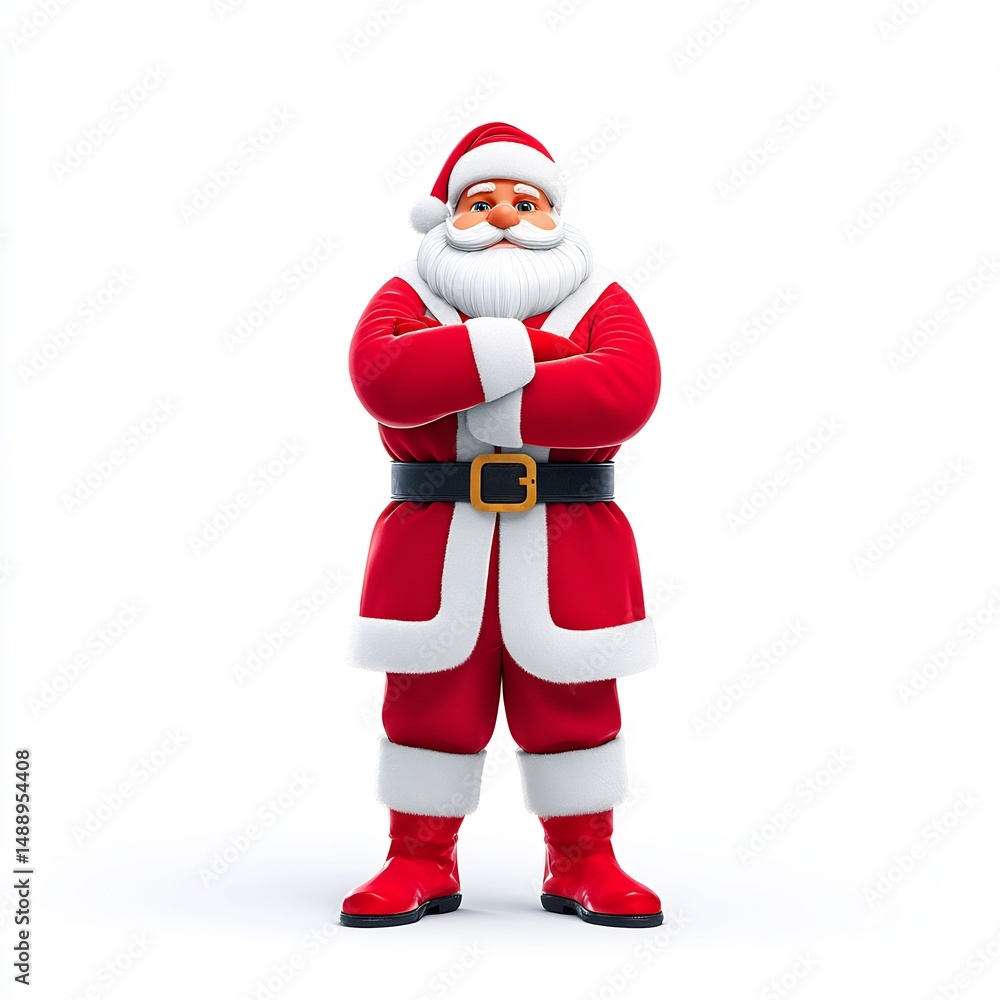 Santa Standing Confidently in Boardroom Santa Standing Confidently in Boardroom