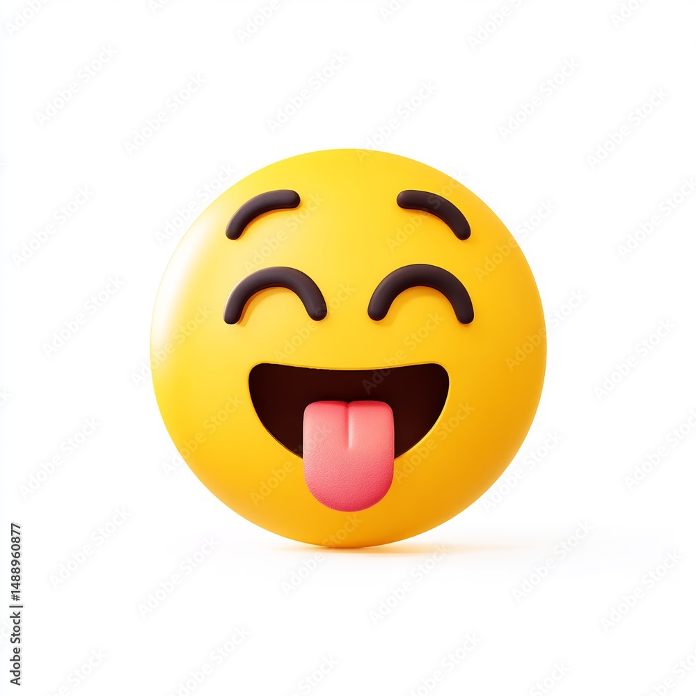 Fototapeta premium funny tongue out face emoji