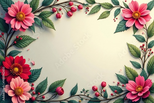 Intricate floral damask, swirling vines & leaves, art, design element