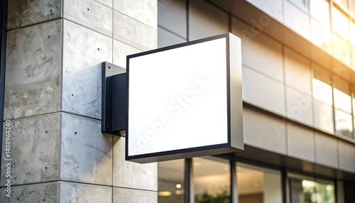 Blank Square Sign Building Exterior