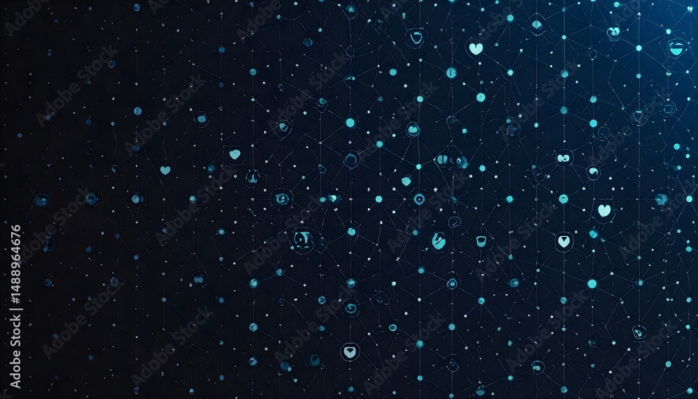 Obraz premium Glowing Neural Network Over Soft Gradient