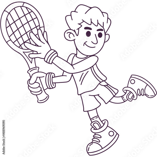 Professional Tennis Athlete Playing on Court