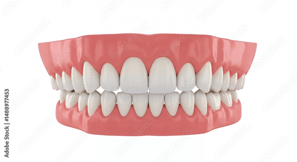 Obraz premium Human teeth and gums close up illustration