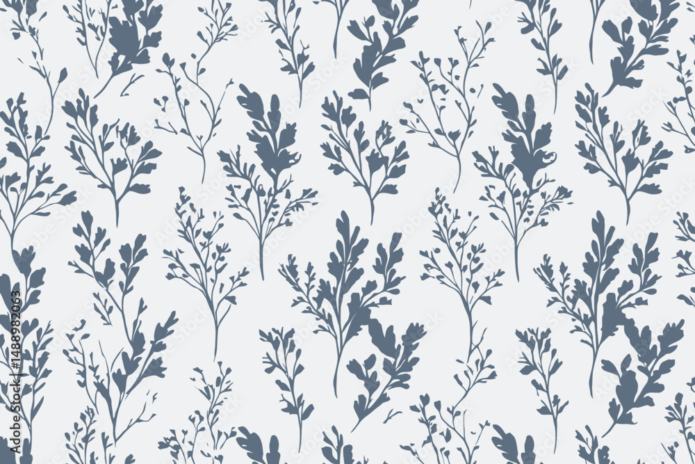 Seamless Modern Line Art Tree Branches and Leaves Pattern � Delicate Small Watercolor Leaves Vector Design Seamless Modern Line Art Tree Branches and Leaves Pattern � Delicate Small Watercolor Leaves Vector Design