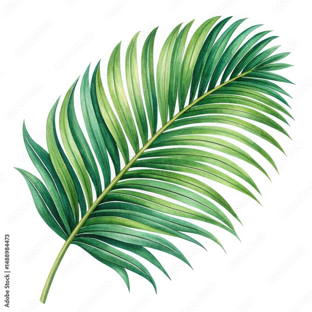 Obraz premium palm leaf isolated on white background