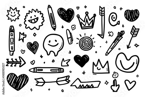 seamless pattern with doodle elements