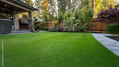 Lush Green Backyard Oasis: Modern Home Landscaping