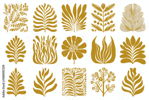 Simple naive hippie groovy floral and botanical vector with hand drawn flowers and plants for modern art prints frames posters and placards