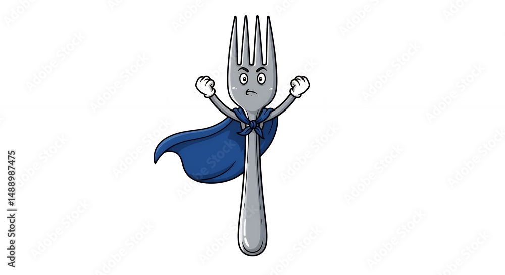 Superhero fork illustration Superhero fork illustration