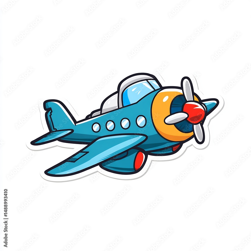 Naklejka premium Flying Airplane Flat 
