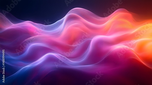 Wallpaper Mural abstract background with wavy lines and colors Torontodigital.ca