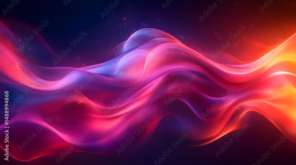 abstract background with colorful waves and stars abstract background with colorful waves and stars