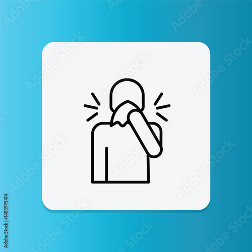 Icon of a person with a dripping nose, representing the symptom of a runny nose commonly associated with viral infections.
