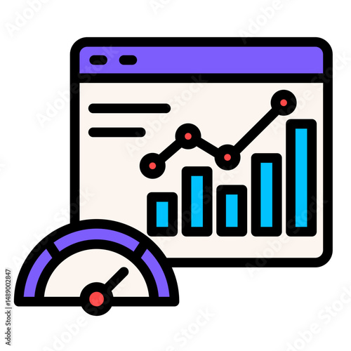 Kpi Dashboard  Icon Element For Design	