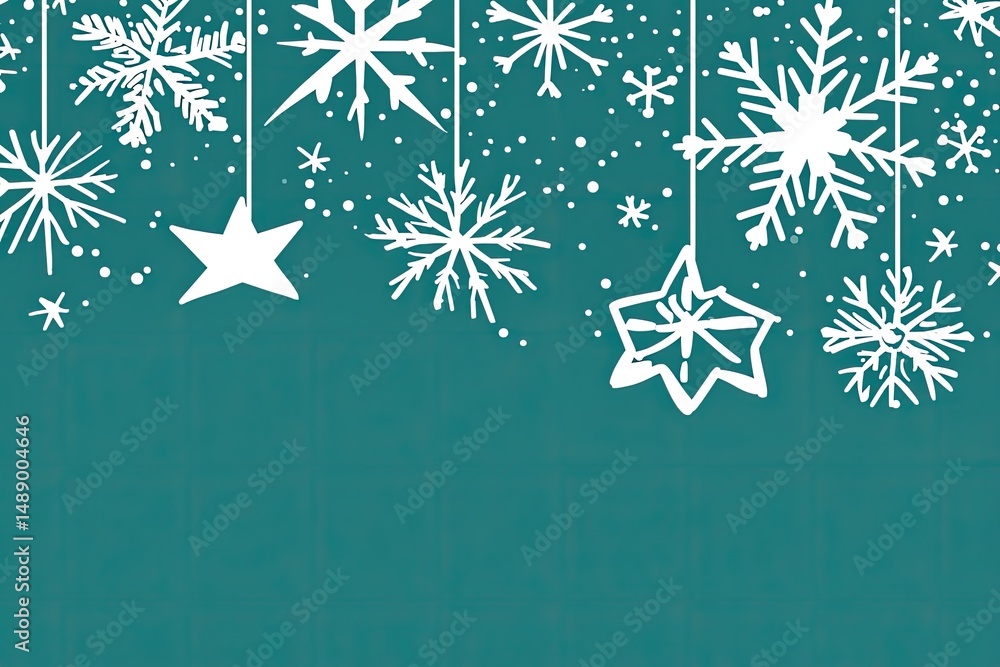 Fototapeta premium Festive snowflake and star design