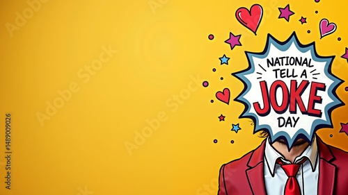 National Tell a Joke Day sale banner design free space in the center
