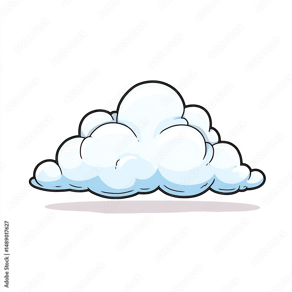 Fototapeta premium cartoon fluffy white cloud
