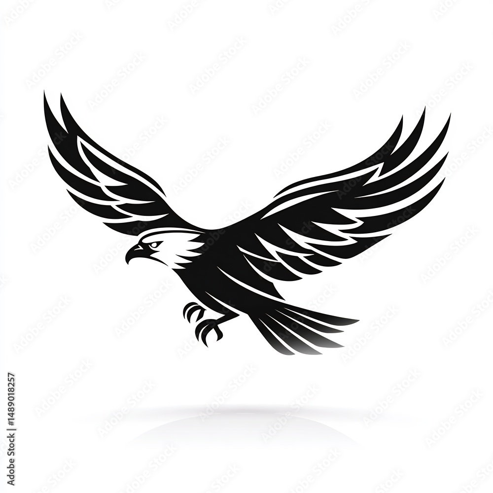 Fototapeta premium soaring eagle silhouette icon