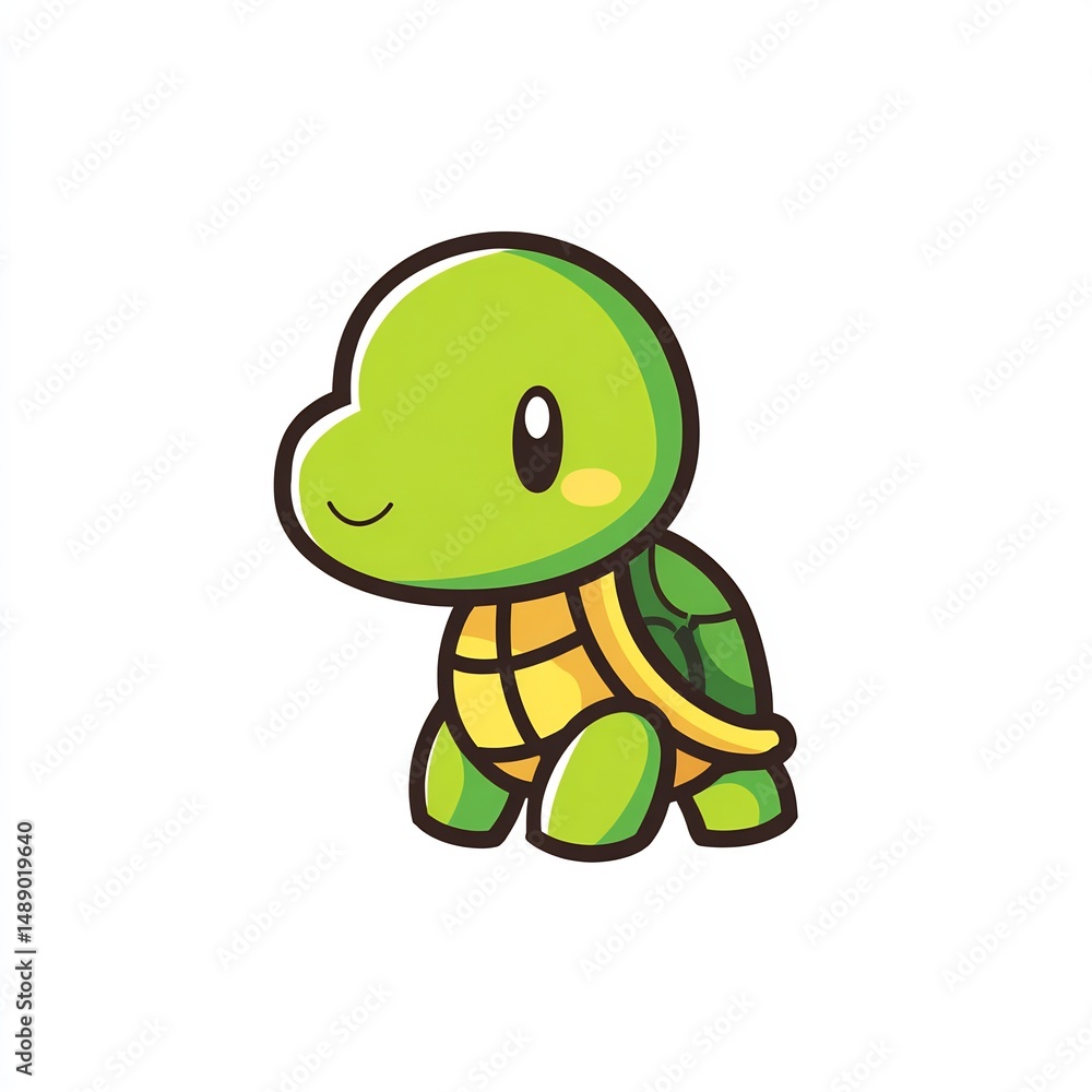 Fototapeta premium Cute Baby Turtle Cartoon 