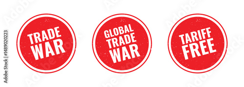 Vector Global Trade War Tariff Free Stamp Label Design