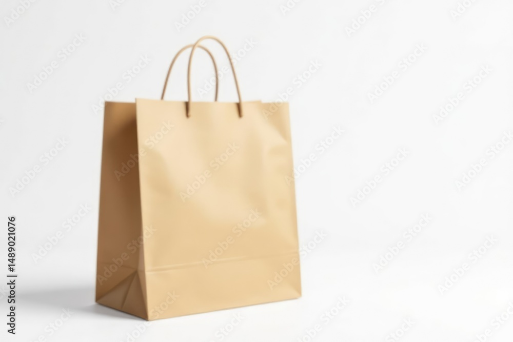 Empty brown paper shopping bag, isolated on white background , online shopping, empty, studio shot Empty brown paper shopping bag, isolated on white background , online shopping, empty, studio shot