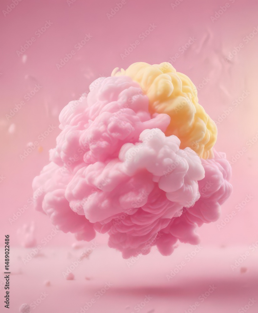 Fototapeta premium Blurred cotton candy gradient, pink to yellow, soft, backdrop