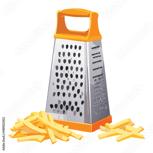 grater with cheese - vector illustration