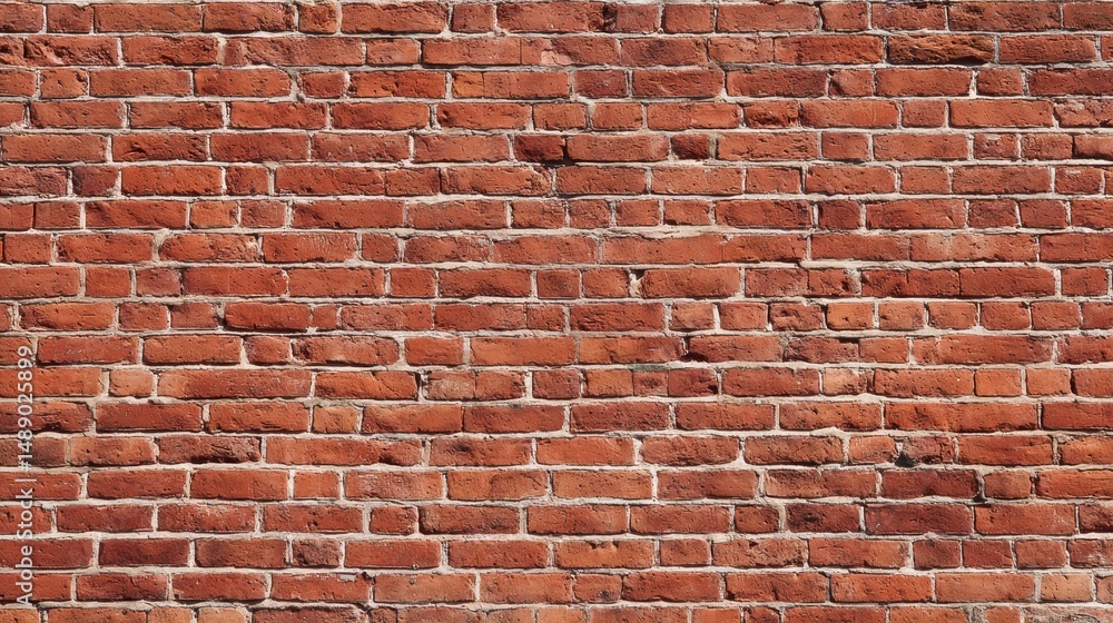 Fototapeta premium Red Brick Wall Background in Horizontal Orientation