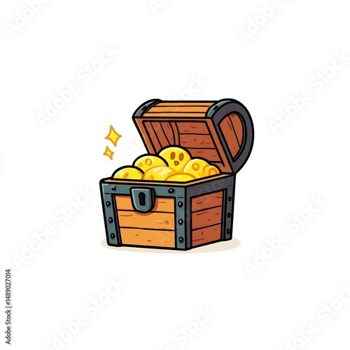emoji with treasure chest full of gold