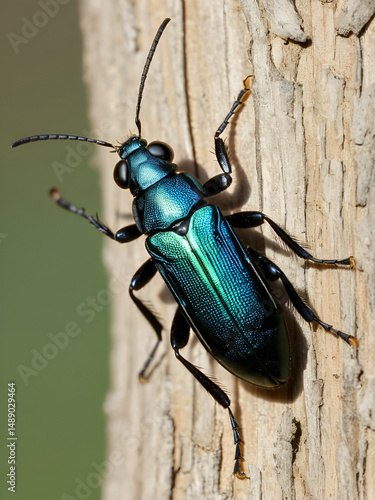 The Spanish fly (lat. Lytta vesicatoria), of the blister beetle family (Meloidae).