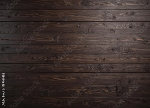 Dark stained wood backdrop, knot details visible ,  grain,  dark background