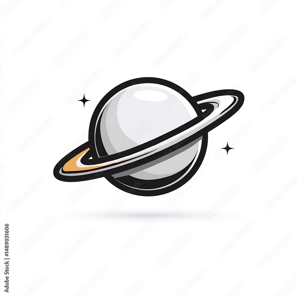 Minimalist Planet with Rings Minimalist Planet with Rings