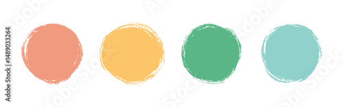 Vector Colorful Circle In Grunge Brush Stokes