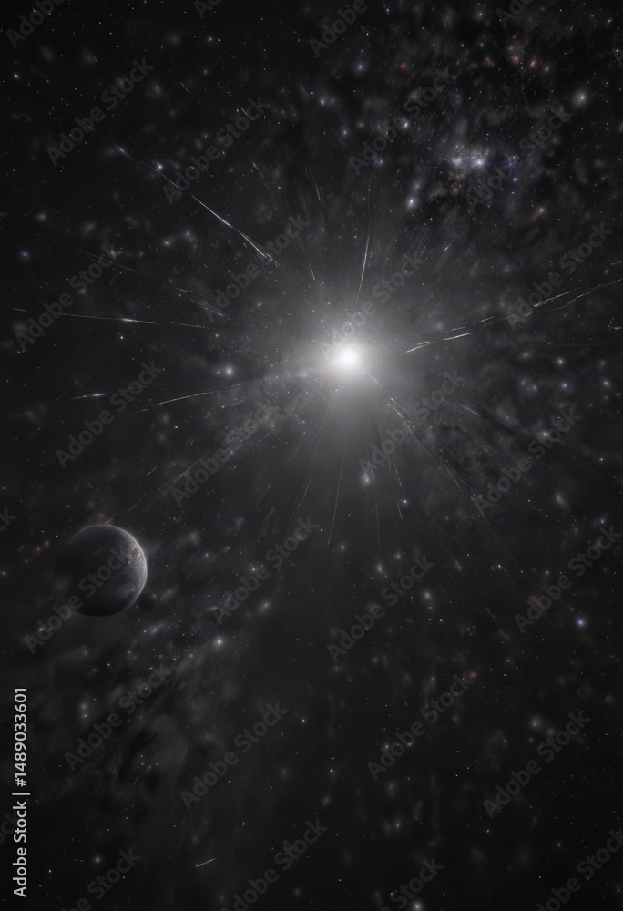 Naklejka premium Dense star field, sparkling celestial bodies on deep black , photography, astronomy, abstract