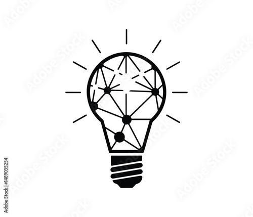 Abstract AI Lightbulb Icon Innovation and Technology Concept Illustration.