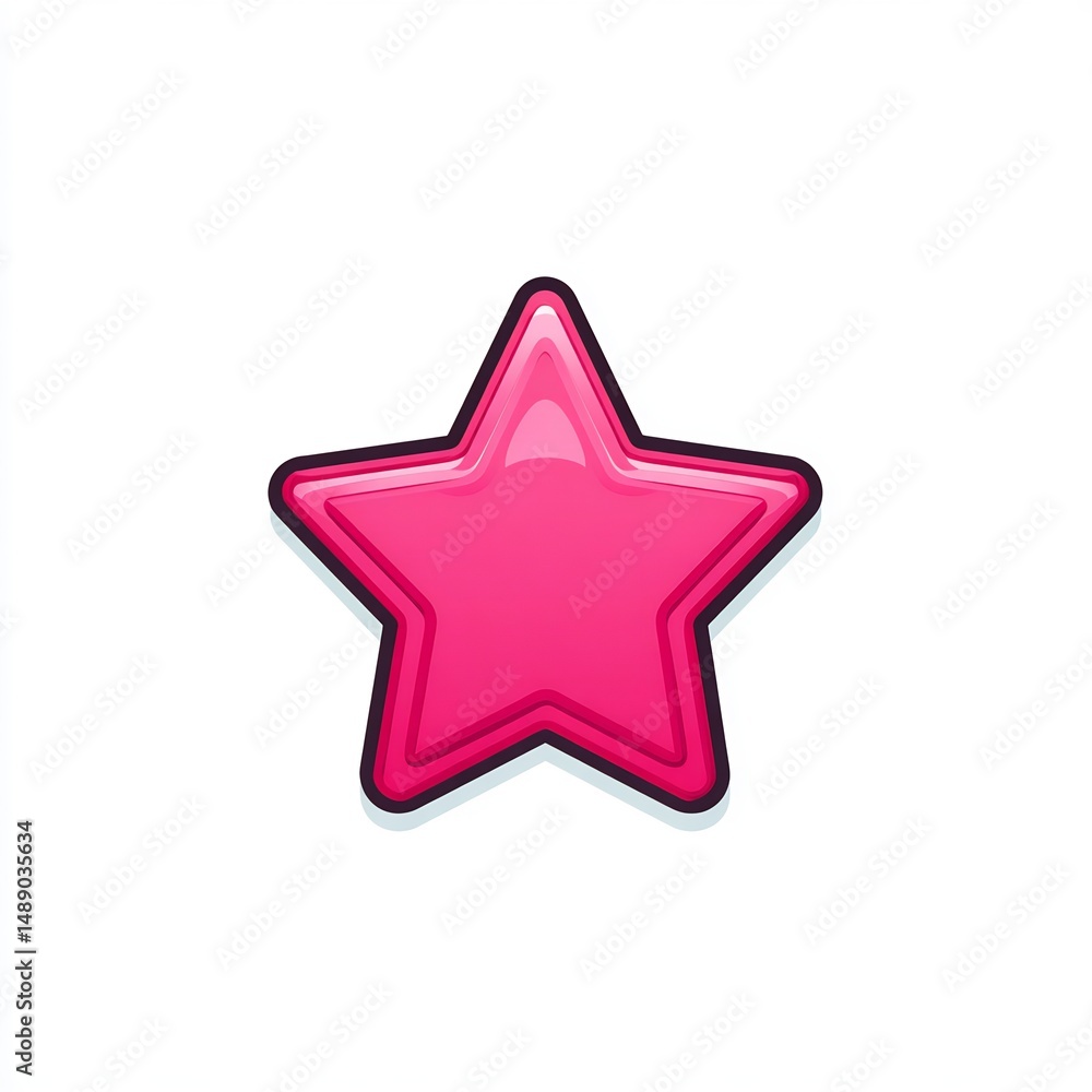 Pink Star Emoji with Five Sharp Points Pink Star Emoji with Five Sharp Points