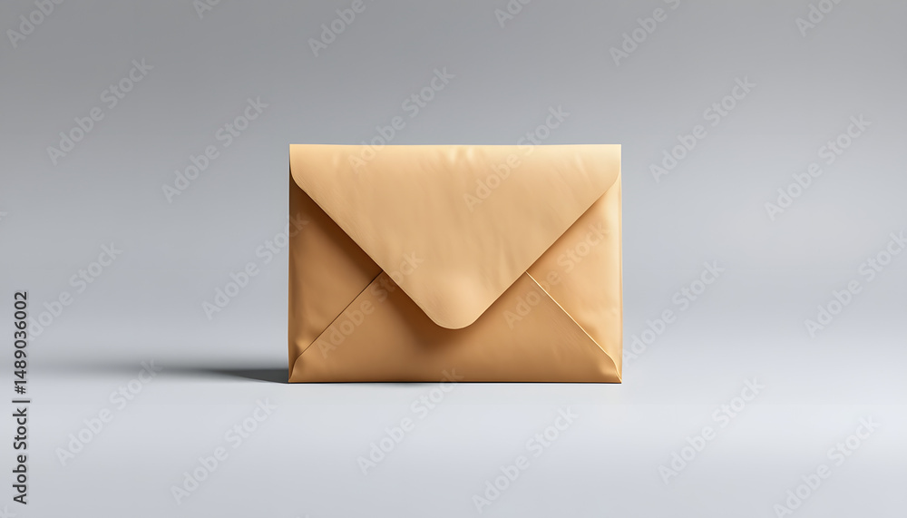 Natural brown paper envelope mockup. White tone Natural brown paper envelope mockup. White tone