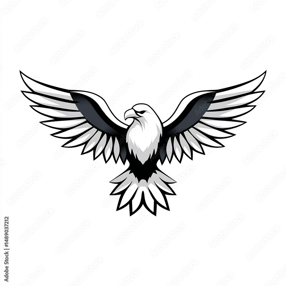 Fototapeta premium Spreading Eagle with Bold Wings 