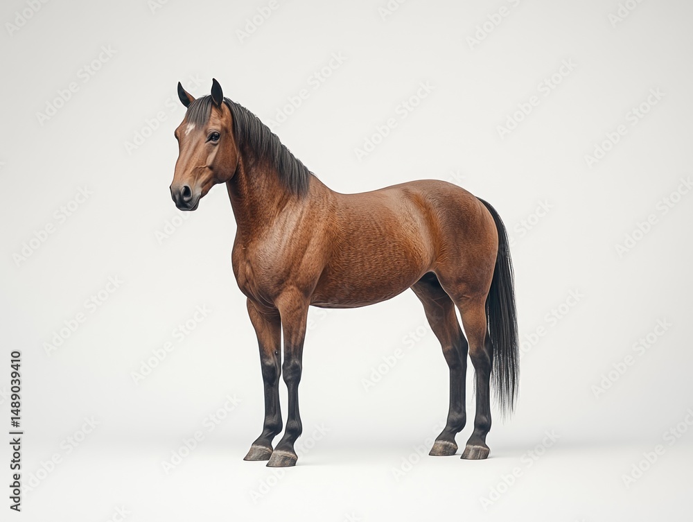 Obraz premium Brown horse standing, full body shot